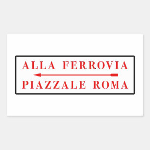 Sticker Rectangulaire Piazzale Roma, Venise, plaque de rue italienne