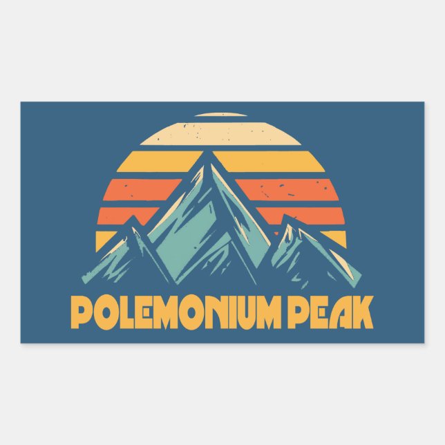 Sticker Rectangulaire Pic Polemonium Californie Turquoise Rétro (Devant)