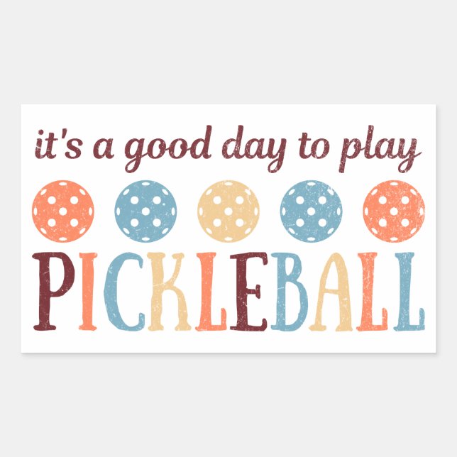 Sticker Rectangulaire Pickleball Dit Citation Drôle (Devant)