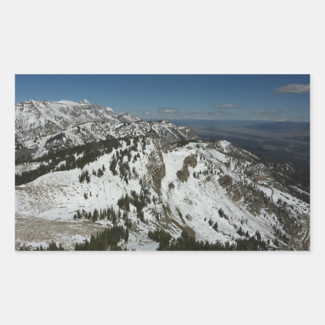 Sticker Rectangulaire Pics neigeux des monts Grand Teton I Photographie (Devant)
