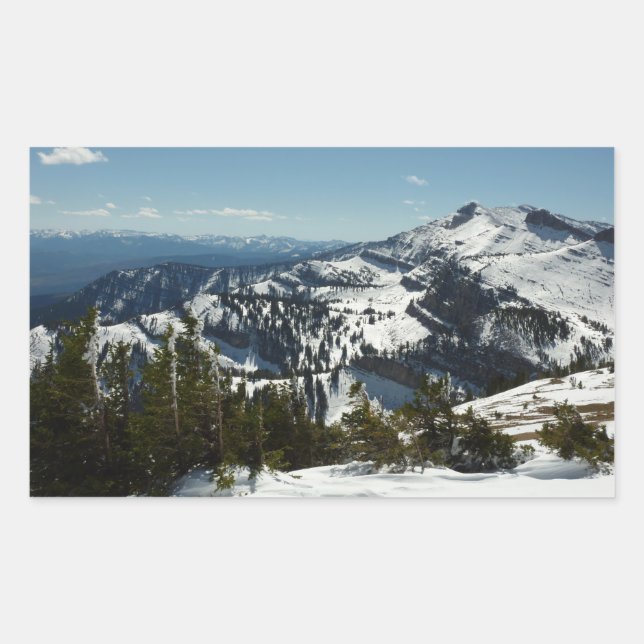 Sticker Rectangulaire Pics neigeux du Grand Teton (Devant)
