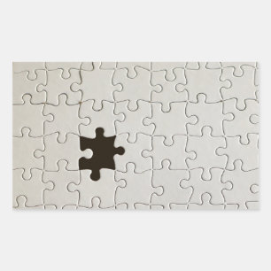 Sticker Rectangulaire Pièce de puzzle blanche manquante