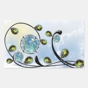Sticker Rectangulaire Pierre Bleue