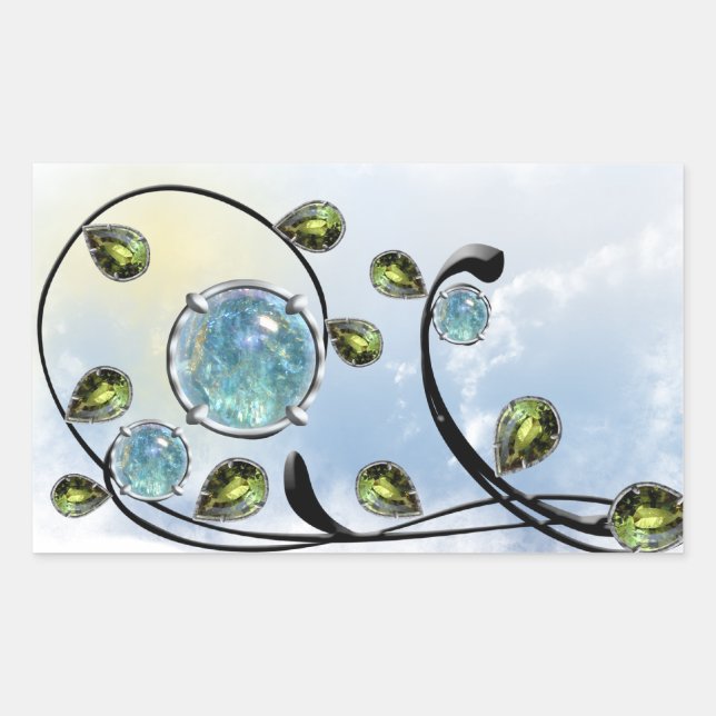 Sticker Rectangulaire Pierre Bleue (Devant)