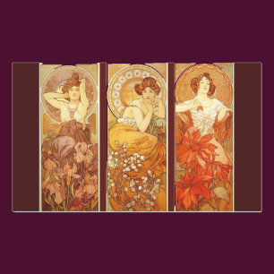 Sticker Rectangulaire Pierres précieuses - Alphonse Mucha