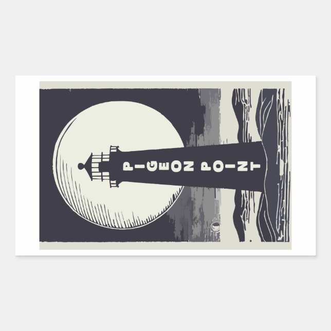 Sticker Rectangulaire Pigeon Point Lighthouse California Moon (Devant)