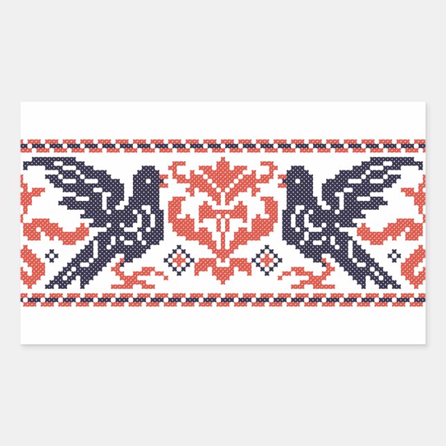 Sticker Rectangulaire Pigeons en couple (Devant)
