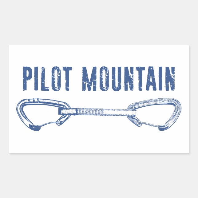Sticker Rectangulaire Pilot Mountain North Carolina Climbing Quickdraw (Devant)