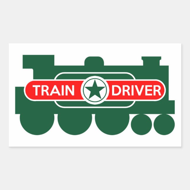 Sticker Rectangulaire Pilote de train (Devant)