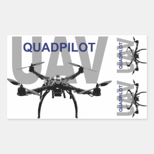 Sticker Rectangulaire Pilote Quadcopter UAV Quadpilot