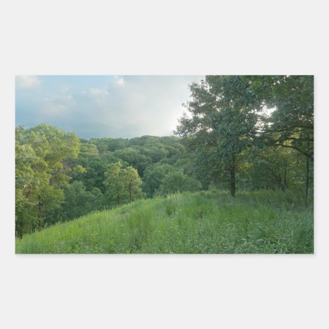 Sticker Rectangulaire Pine Bend Bluff Surplombant Vallée Bois (Devant)