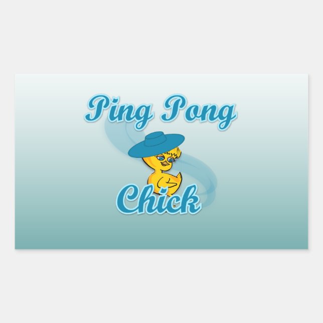 Sticker Rectangulaire Ping Pong Chic #3 (Devant)