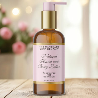 Sticker Rectangulaire Pink & Gold Foil Cosmetics Bottle Label