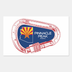 Sticker Rectangulaire Pinnacle Peak Arizona Rock Escalade Carabiner