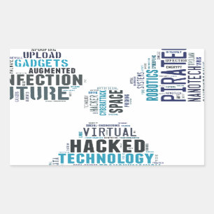 Sticker Rectangulaire Pirate informatique toxique de Cyberpunk