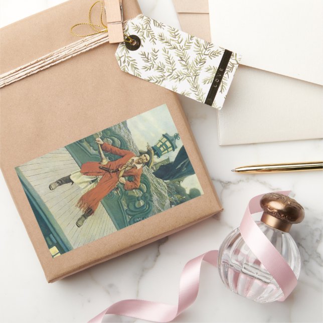 Sticker Rectangulaire Pirates d'antan, Capitaine Keitt par Howard Pyle (Cadeaux)