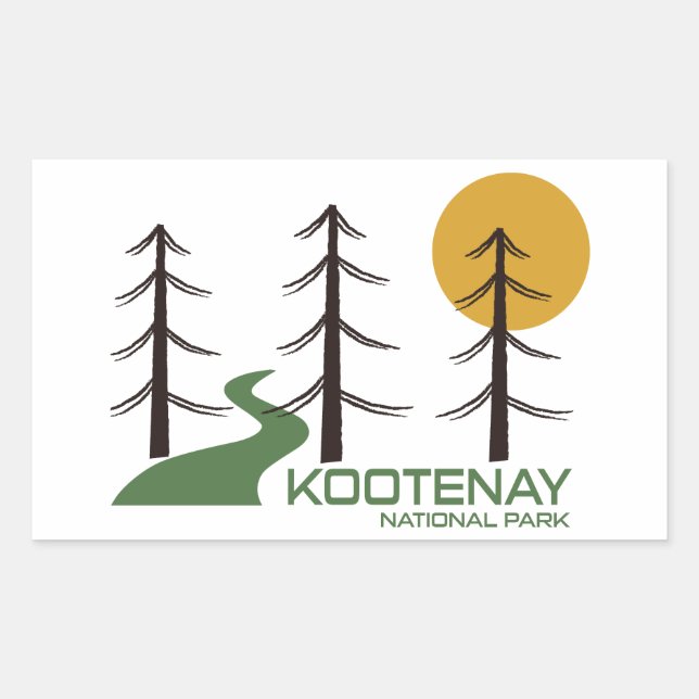 Sticker Rectangulaire Piste du parc national Kootenay (Devant)