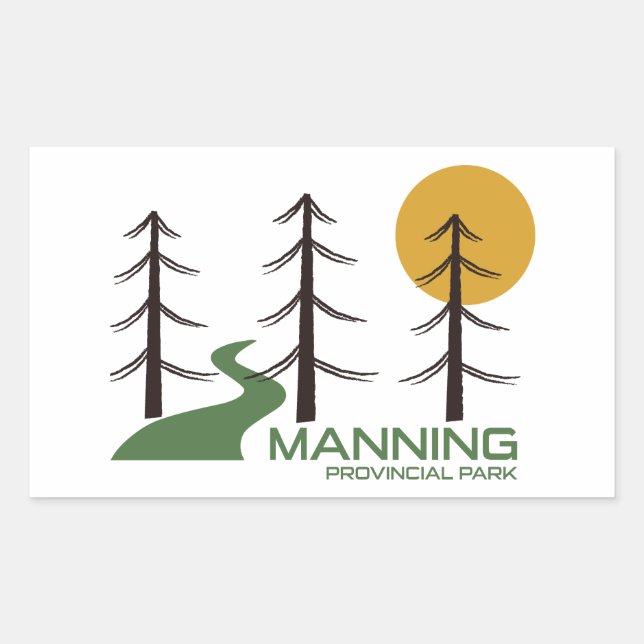 Sticker Rectangulaire Piste du parc provincial Manning (Devant)