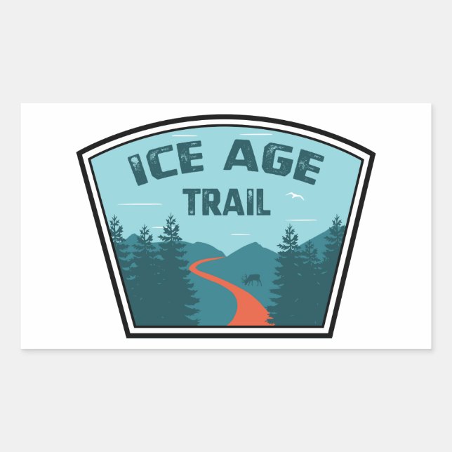 Sticker Rectangulaire Piste glaciaire (Devant)