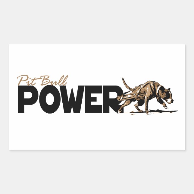 Sticker Rectangulaire Pit Bull Power ! (Devant)