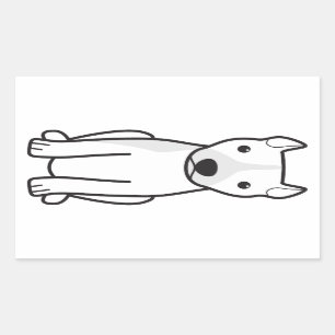 Sticker Rectangulaire Pitbull Terrier américain (oreilles cultivées)