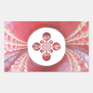 Sticker Rectangulaire Pitch Kaleidoscope : Le Cricket Balls The Game's H