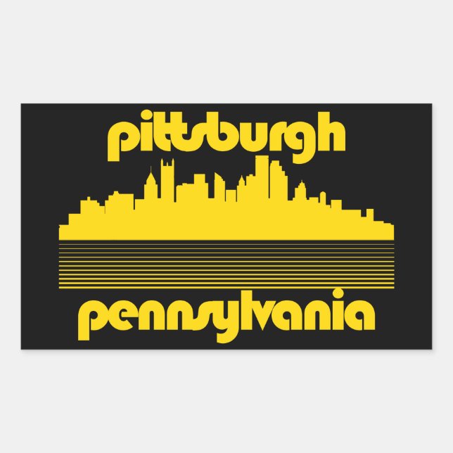 Sticker Rectangulaire Pittsburgh Pennsylvanie (Devant)