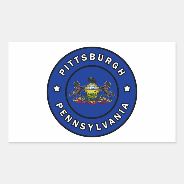 Sticker Rectangulaire Pittsburgh Pennsylvanie (Devant)