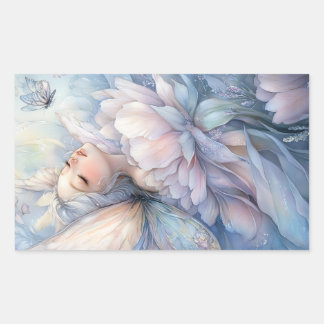 Sticker Rectangulaire Pivoine de l'Aube