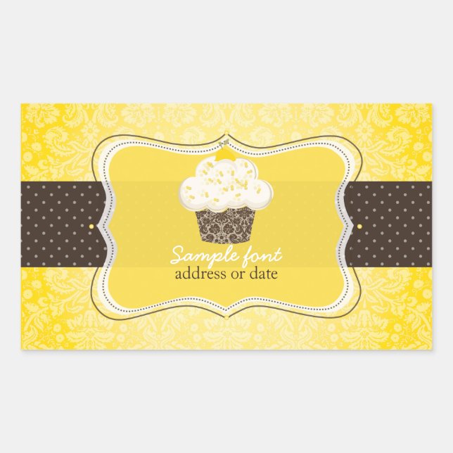 Sticker Rectangulaire PixDezines couleurs diy, gâteau au citron râpé (Devant)
