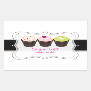Sticker Rectangulaire PixDezines do-it-yourself couleurs, cupcake