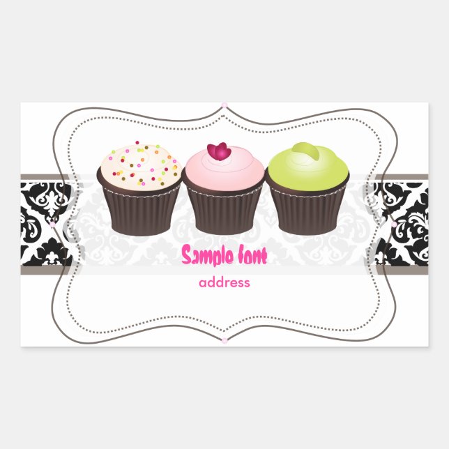Sticker Rectangulaire PixDezines do-it-yourself couleurs, cupcake (Devant)