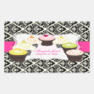 Sticker Rectangulaire PixDezines do-it-yourself couleurs, cupcake+olivia