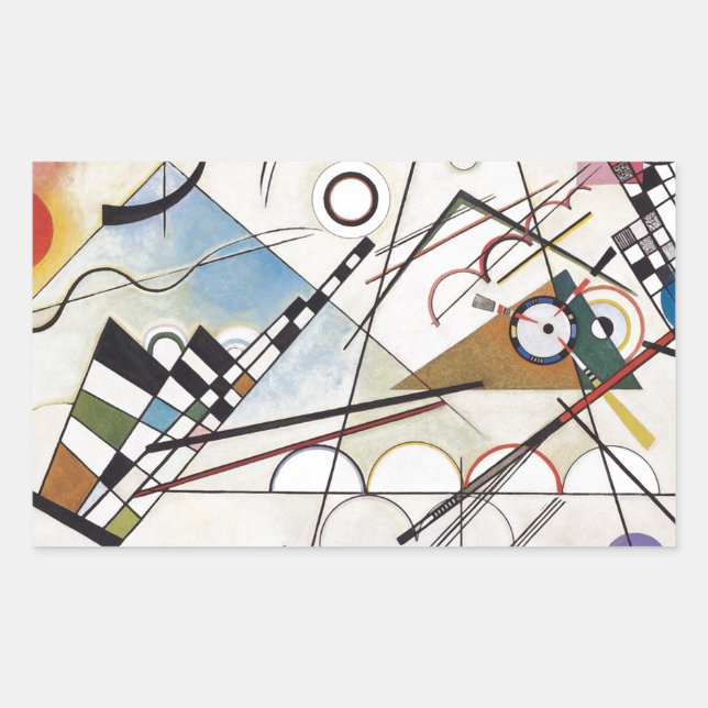 Sticker Rectangulaire PixDezines Kandinsky 1923 Composition VIII (Devant)