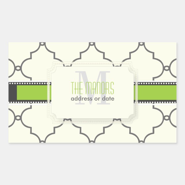 Sticker Rectangulaire PixDezines treillis marocain / couleurs DIY (Devant)