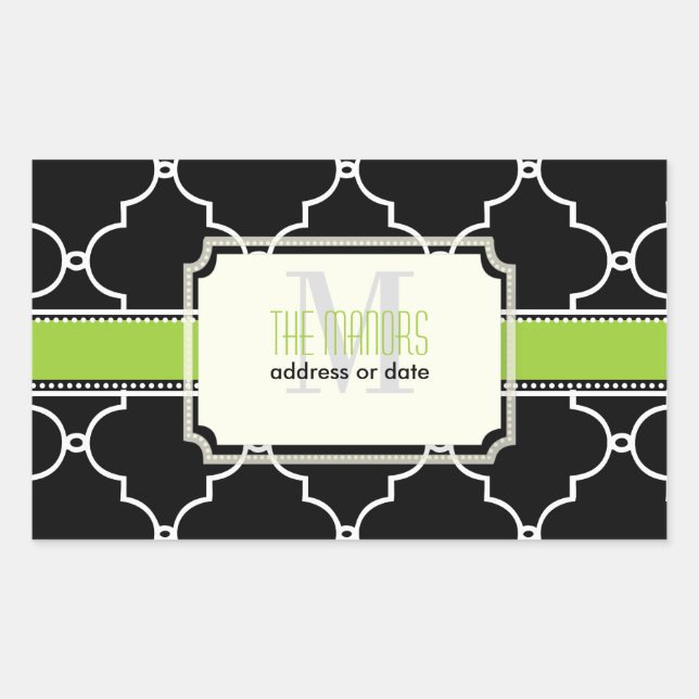 Sticker Rectangulaire PixDezines trellis marocain/do-it-yourself couleur (Devant)