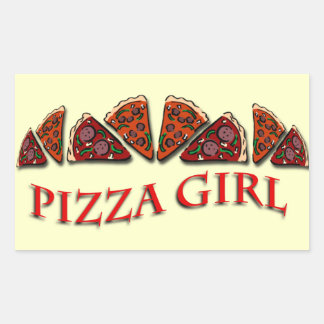 Sticker Rectangulaire Pizza Girl