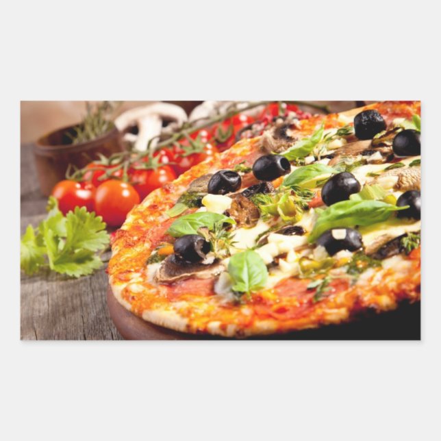 Sticker Rectangulaire pizza italienne fraîche (Devant)