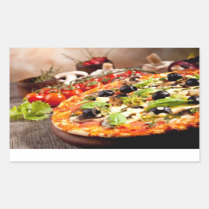 Sticker Rectangulaire pizza italienne fraîche