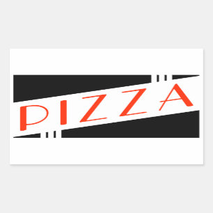 Sticker Rectangulaire pizza rétro