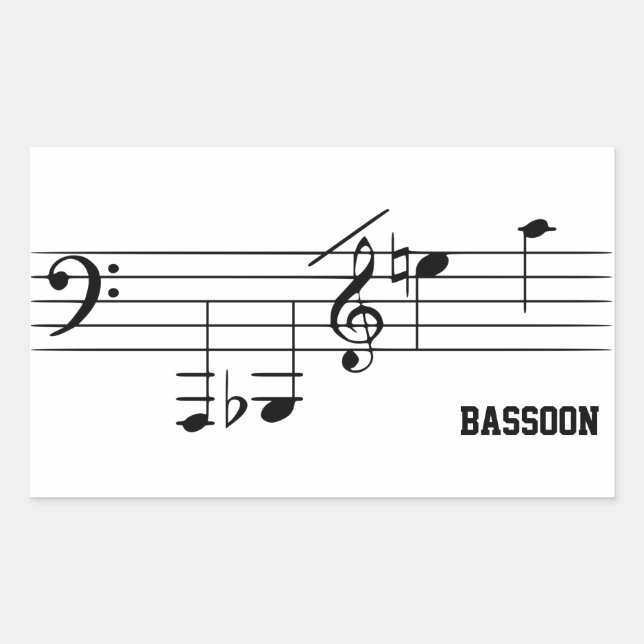 Sticker Rectangulaire Plage de lecture Bassoon (Devant)