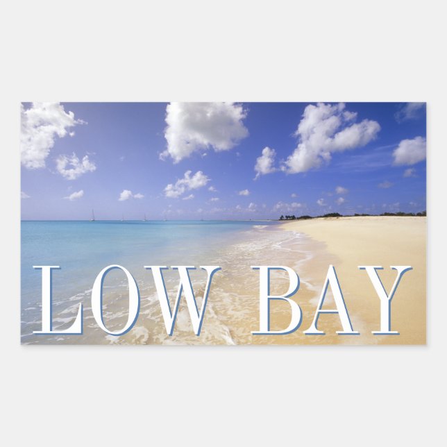 Sticker Rectangulaire Plage de Low Bay, Barbuda, Antigua (Devant)