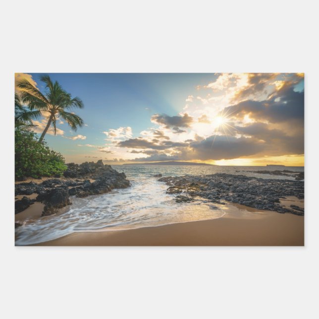 Sticker Rectangulaire Plage de Makena | Makena Cove (Devant)