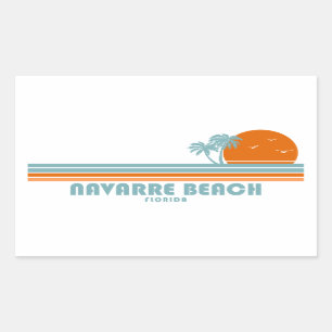 Sticker Rectangulaire Plage de Navarre Floride Palmiers Sun