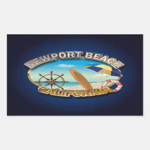 Sticker Rectangulaire Plage de Newport, la Californie