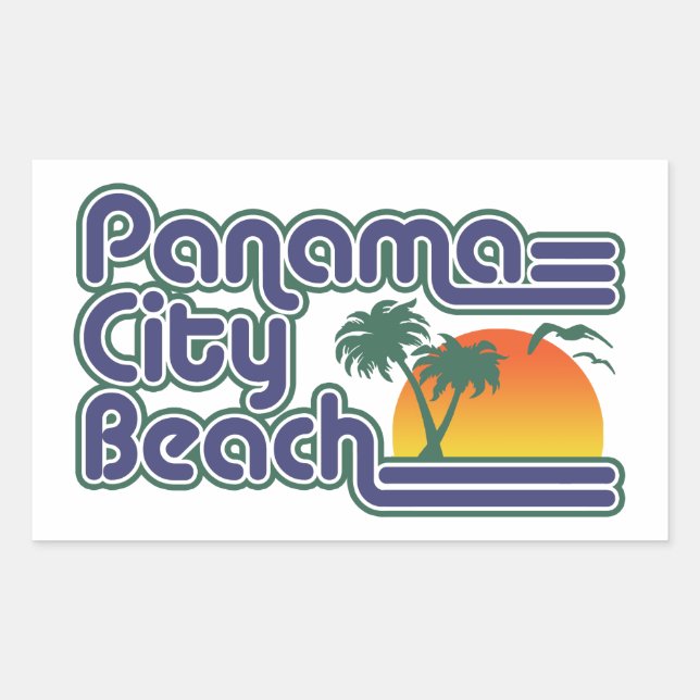 Sticker Rectangulaire Plage de Panama City (Devant)