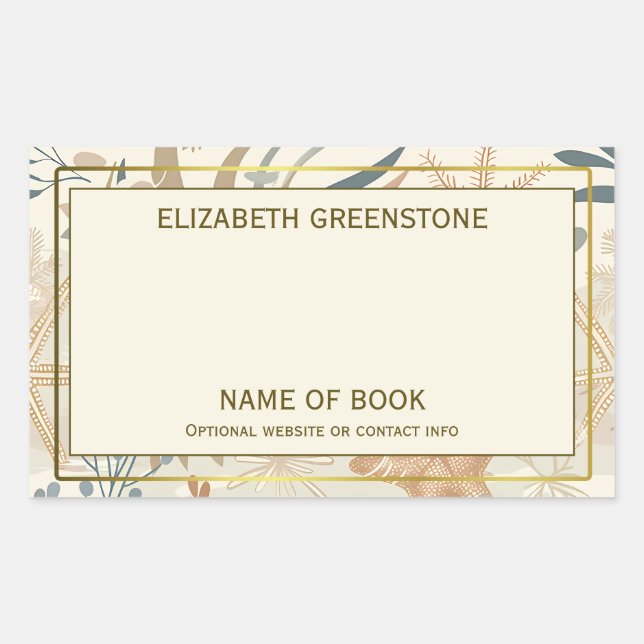 Sticker Rectangulaire Plage nautique Auteur Signature Plaque (Devant)