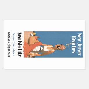 Sticker Rectangulaire Plages du New Jersey ~ Sea Isle City
