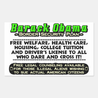 Sticker Rectangulaire Plan de sécurité frontalière de Barack Obama !