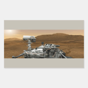 Sticker Rectangulaire Plan rapproché de curiosité Rover de Mars